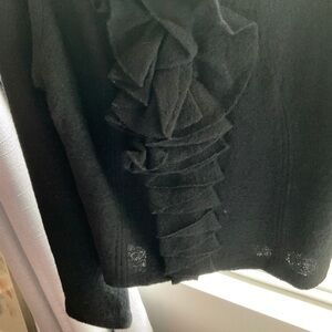 Nice ruffled black sweater- size medium